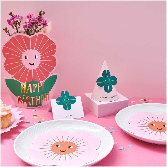 20 serviettes en papier fleur 16 x 16 cm