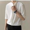 Men Mandarin Collar Half Sleeve Button Down Shirt Casual Loose Breathable Lightweight Business Casual Summer Top