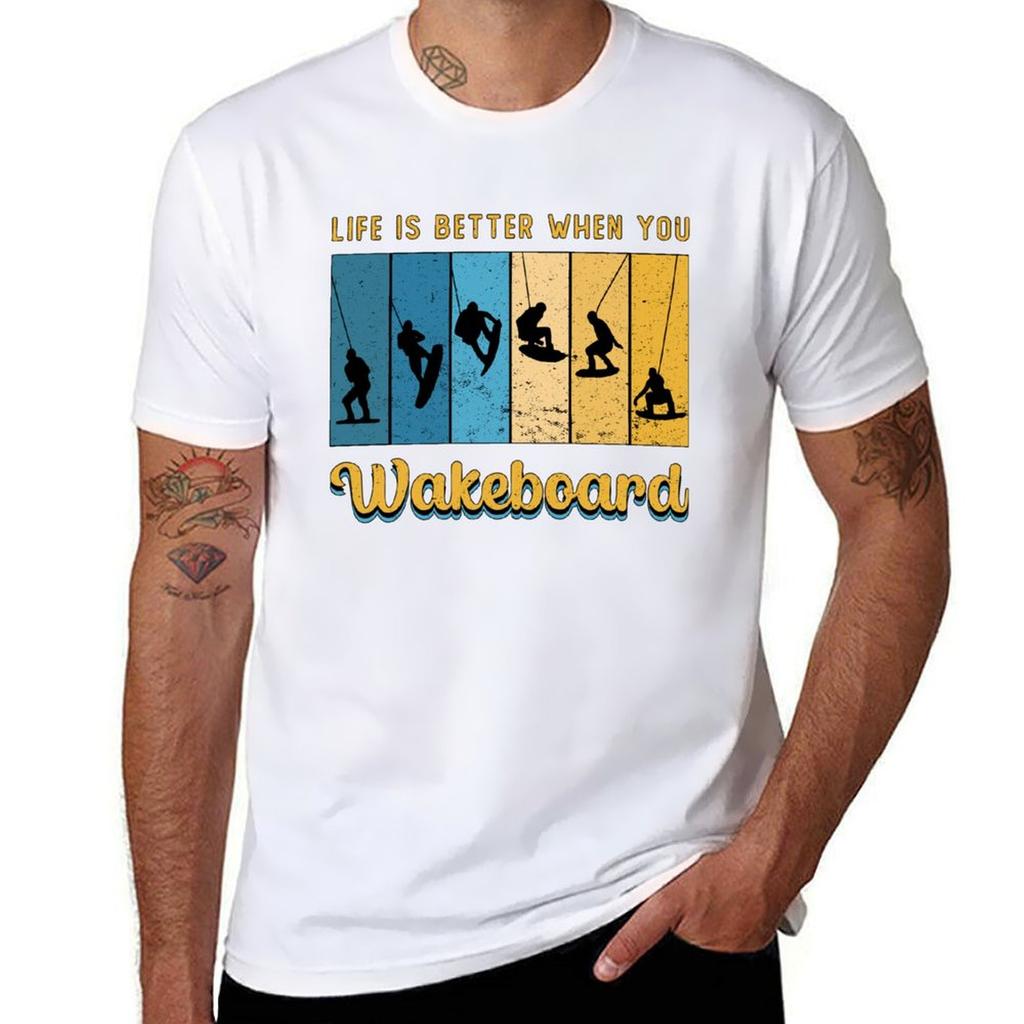 Life Is Better When You Wakeboard Wakeboarding Tshirt Simple Casual Short Sleeve Tee Tshirt