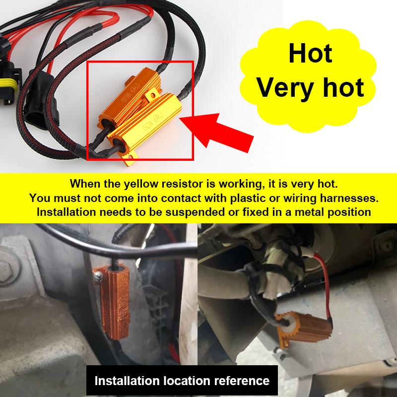 2PCS/4PCS 6ohm 50W Load Resistor Canbus For LED Bulb Reverse Light Turn Signal Lamp Brake Light Headlight Anti-Flashing Decoder