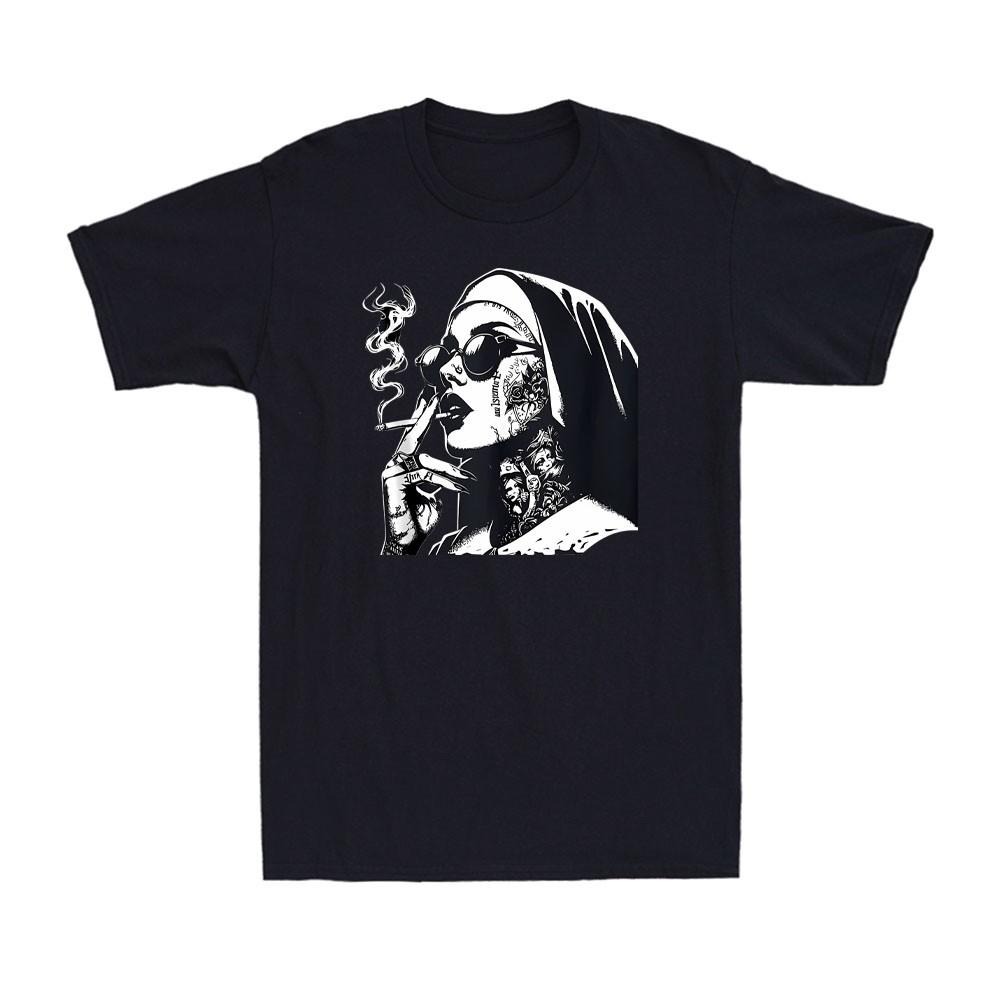 Unholy Nun Funny Horror Choked Up Unholy Nun Satan Baphomet Retro Unisexs TShirt