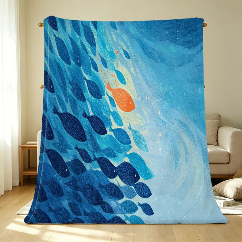 Printed Flannel Blanket – Soft, Skin-Friendly, Warm Throw for Home, Dorm, Christmas & Halloween