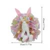 Colorful Easter Bunny Door Wreath with Handmade Ribbon and Creative Rabbit Design for Festive Holiday Decoration