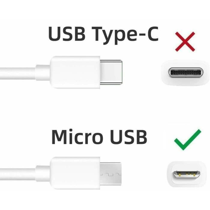 Câble pour samsung a10 s6 s7 j4 plus j5 j6 j7 a6 micro usb chargeur rapide couleur blanc 1 m