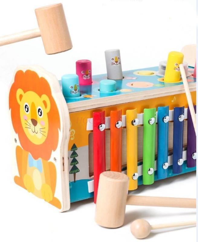 Multifunktionales Holzspiel Löwe und Feldmaus Präzise Tipp-Aktion Training Für Kinder Rätsel Früherziehung Spielzeug