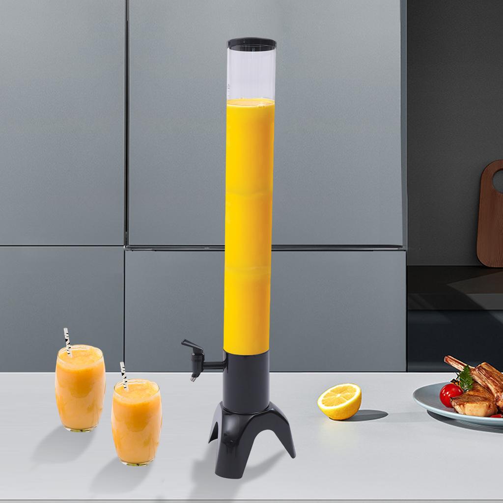 3L Beer Tower Dispenser W/ Ice Tube, Clear & Black Liquor Dispenser for Parties, Bars, Home Use - 100oz Capacity, 32.28in Height