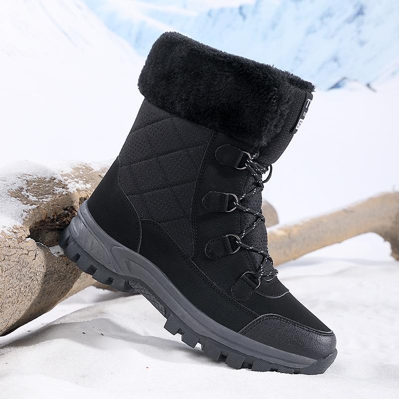 Wow, counter waterproof and non-slip outdoor snow boots, winter cold-resistant Northeast new velvet platform cotton shoes