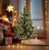 deeinglif 2ft Mini Christmas Tree with LED Lights, Pine, Branches, Cones, Cloth Bag Base – Holiday Decor