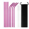 Mixing Color Reusable Metal Drinking Straws 304 Stainless Steel Straw Set with Cleaner Brush Bar Drinkware Party Accessory