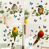 Birds, Colorful Butterflies, Wall Stickers Featuring Leaves and Branches, for Use In Bedrooms, Study Rooms and Living Rooms.