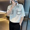 2025 New Internet Celebrity Trendy Short-sleeved Shirt for Men's Summer New Shirt Trendy Versatile Loose Mid-sleeved Top