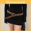 Ceinture Fashion Imprimé Léopard Pour Femmes Avec Boucle à Ardillon Pour Style de Robe Décontractée