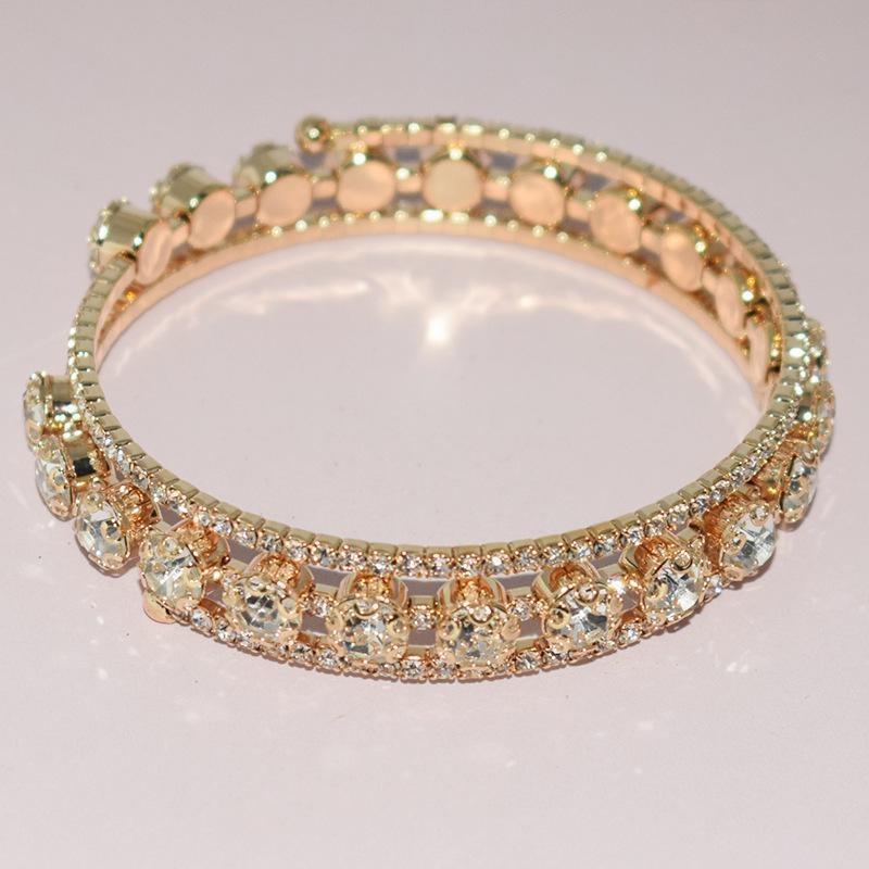Versatile Studded Full Wrapped Open Bangle Bracelet for Women