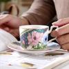 European Luxury Pastoral Ceramic Coffee Cup Set French Elegant Tea Cups Gold-plated Ceramic Latte Ceramic Flower Coffee Mug