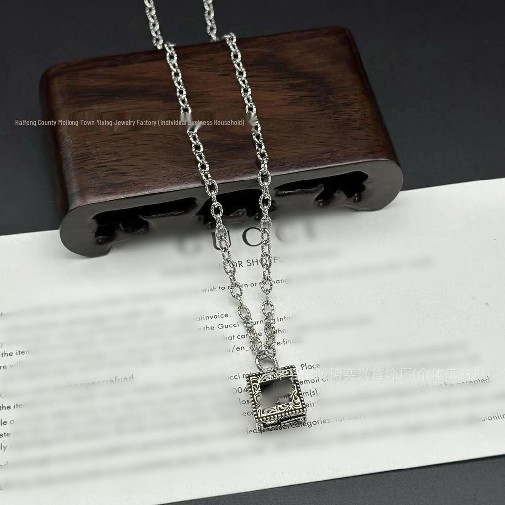 Vintage-Style Double G Skull & Key Necklace: Unisex Large Size, Fearless Love & Tiger Head Sweater Chain