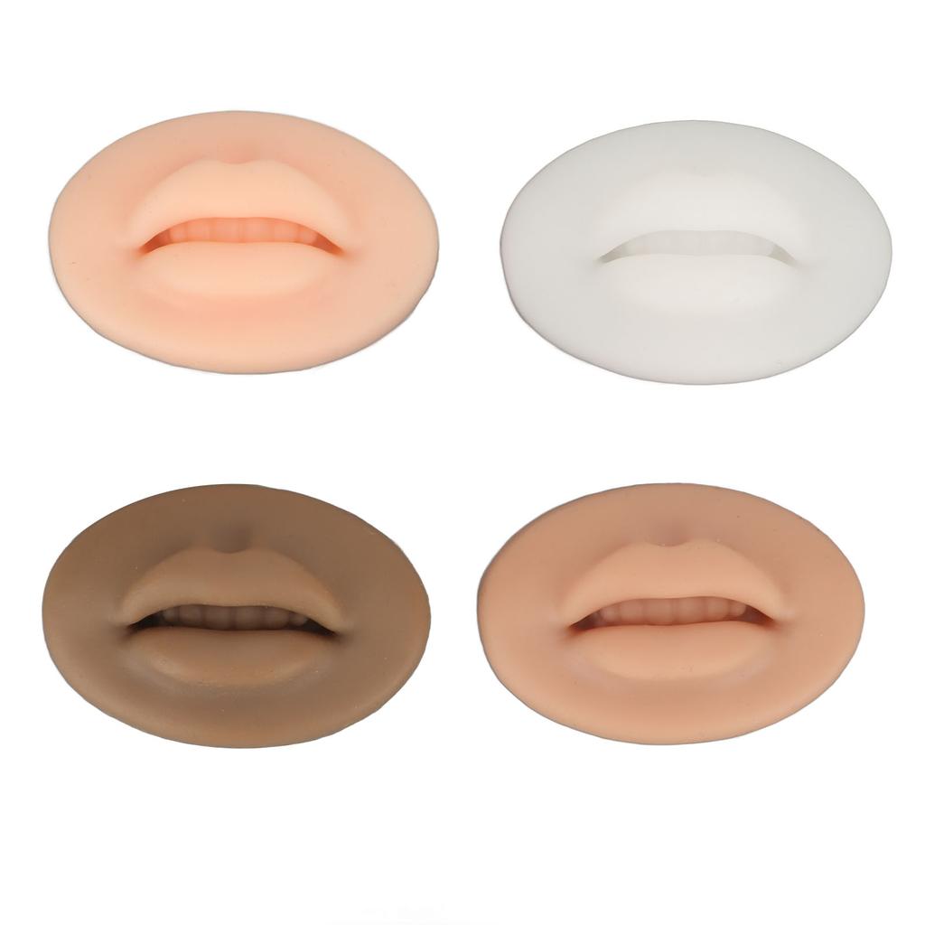 4 szt. Silikonowy model ust Jasny Ciemny Czarny Przezroczysty Kolor Miękkie Elastyczne 3D Silikonowe Usta do Tatuażu Praktyczne