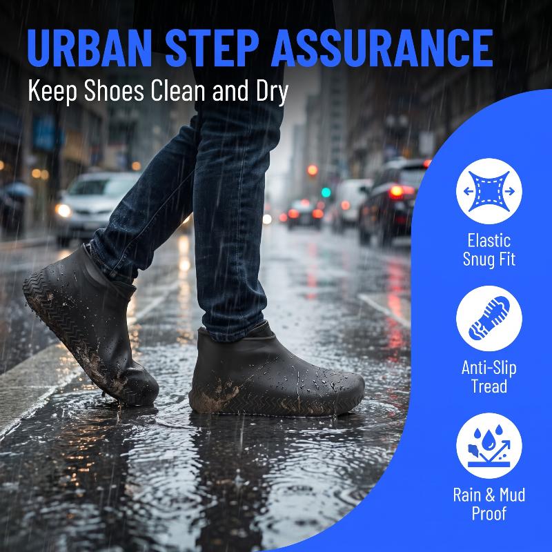1/2Pair Rubber Rain Boots Rain Shoe Cover For Shoes Silicone Rain Boots Covers Protector Waterproof Footwear Covers