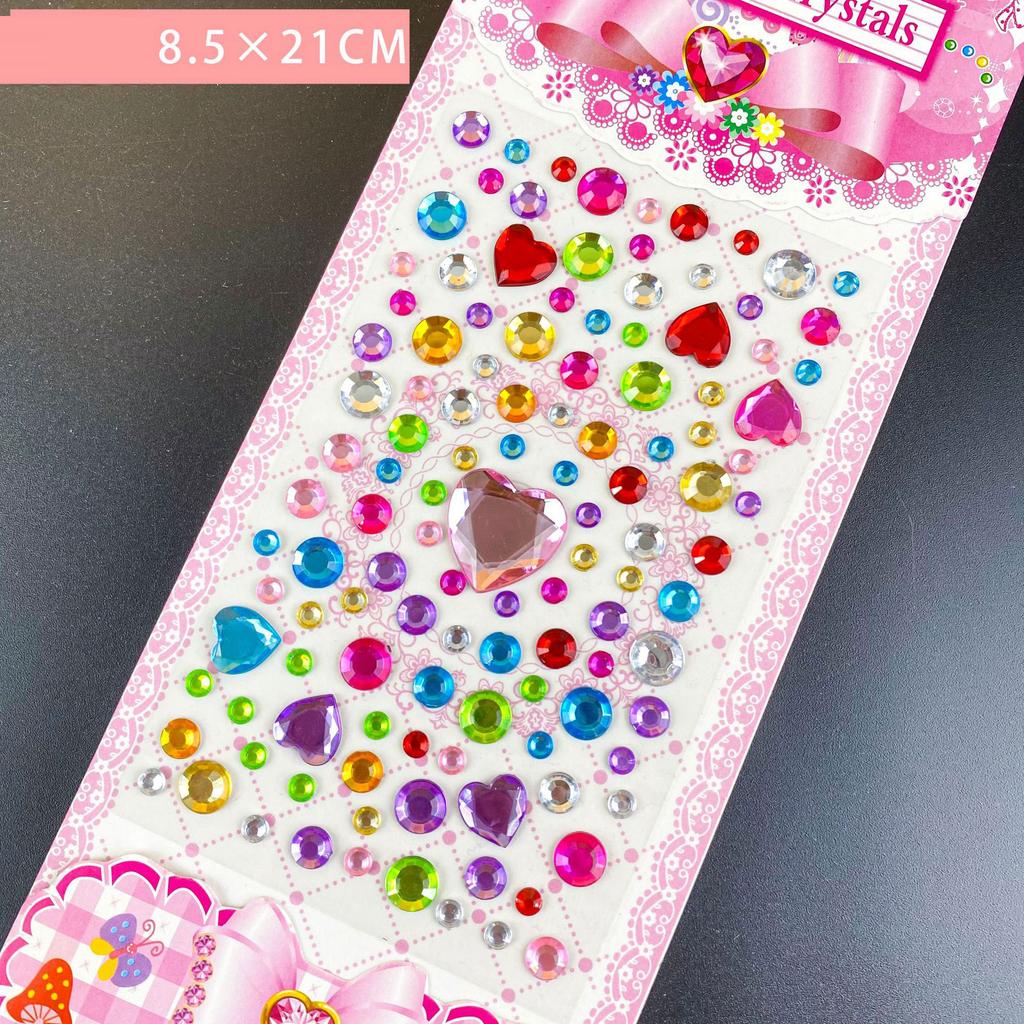 6PCS 3D Gem Diamond Stickers Rhinestone Acrylic Crystal Creative DIY Gifts For Girls Kids Toys Mobile Album Decoration
