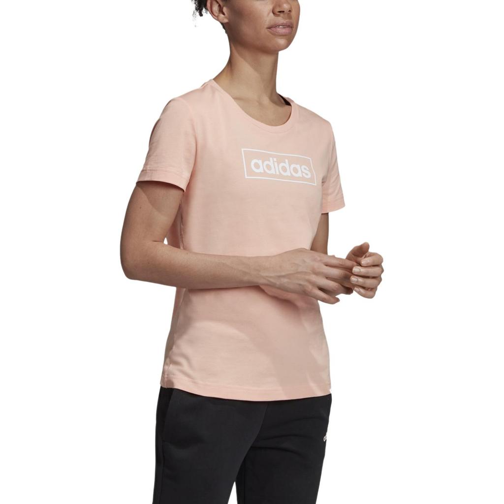 Adidas T Shirts Women's Pink Crew Neck Moderate Straight Fit EI4584
