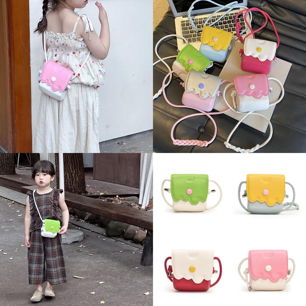 Stylish Mini Shoulder Bag For Kids With Vibrant Color Blocking And Breathable Material