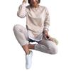 Streetwear Girl Puffed Sleeve Hoodie And Jogger Set With Spliced Design For Casual Fall Wear