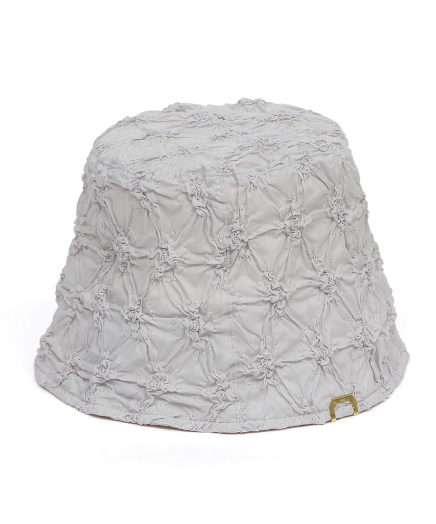 Eondeokeonteulolseutyudio Flower Pattern Summer Bucket Hat Stand Bucket / Flower Embo / Fog Gray