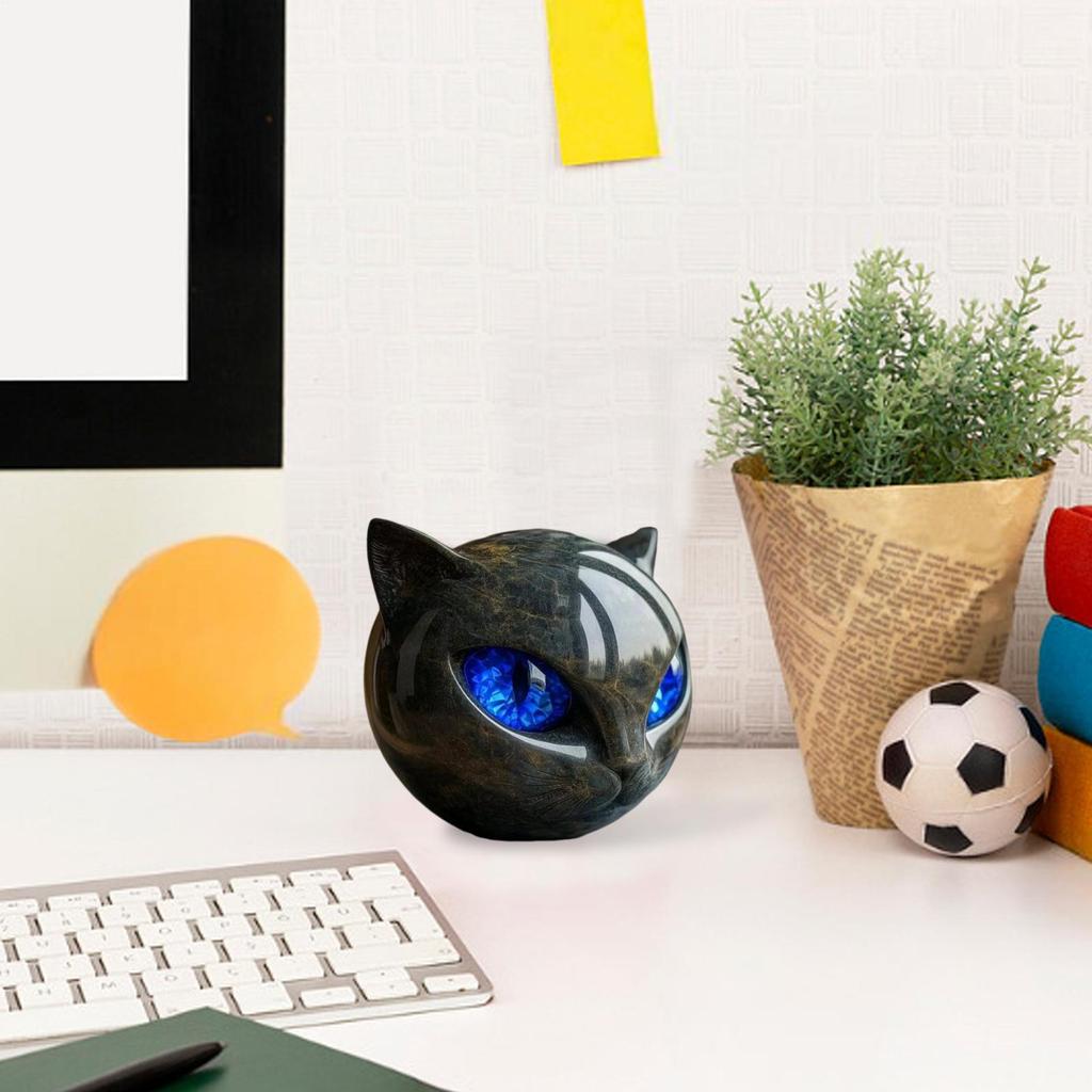 Cat Statues Black Cat Stone Sculpture Luxury Black Cat Stone Sculpture Kitten Keepsake Sculpture Halloween Desktop Decor
