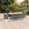 Garden Dining Set Cushions 15 Pcs Woven Resin
