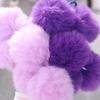 2Pcs Soft Plush Fruit Keychain Pendant Cute Pompoms Keyring Furry Grape Key Chain  for Girl