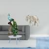 Elegant Wooden Peacock Elephant Animal Sculpture Collection for Bedroom Office Living Room Bookshelf