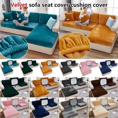 Velvet Sofa Cushion Cover Elastic for Living Room Corner Couch Cover Stretch 1/2/3/4 Seater Sofas Case Seat Slipcover