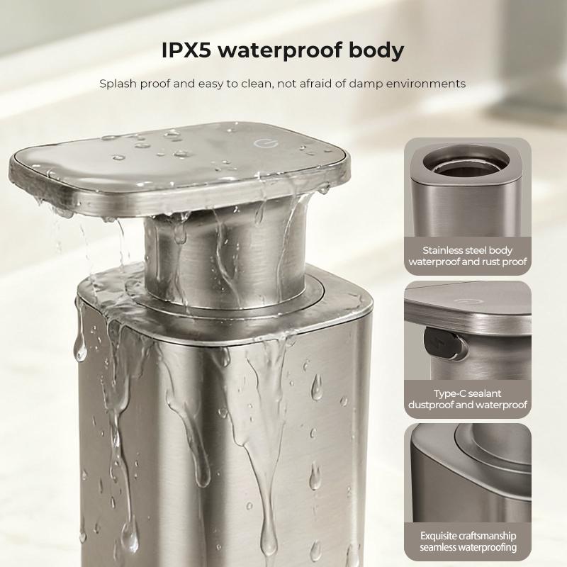 Automatic Foam Soap Dispenser Stainless Steel 450mL Touchless USB Rechargeable