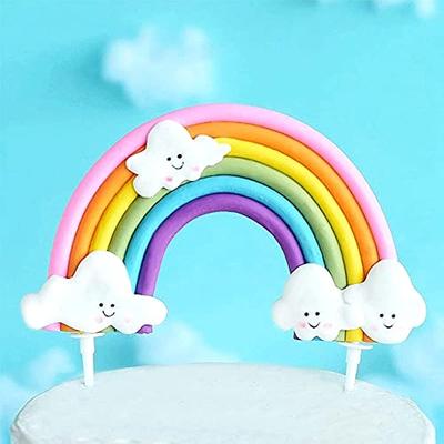 Gökkuşağı Bulut Pasta Üstleri, Gökkuşağı Pasta Cupcake Üstleri, Erkek Kız Doğum Günü Partisi Dekorasyon Malzemeleri