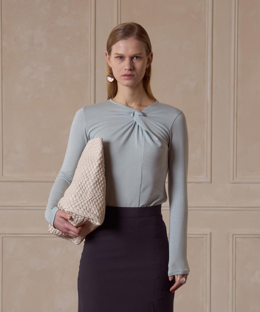 320SHOWROOM Twisted Neckline T-Shirt Mint
