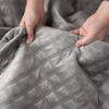 VELVI Bedspread 170x210cm - modern cool gray with a geometric pattern