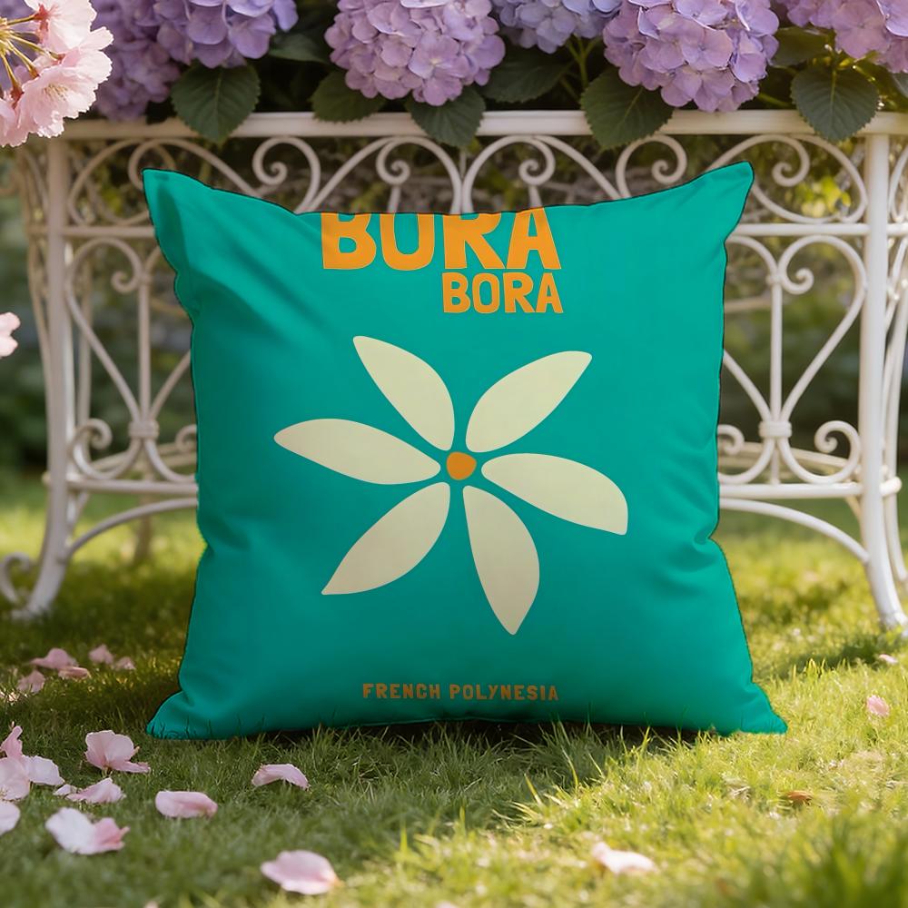 Travel Vacation Series Cushion Cover Home & Car Dual-Scene Pillow Cover: Reversible for Premium Comfort