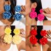 Fresh multi-colored flower earrings Valentine's Day series gentle simulation big flower earrings earrings women