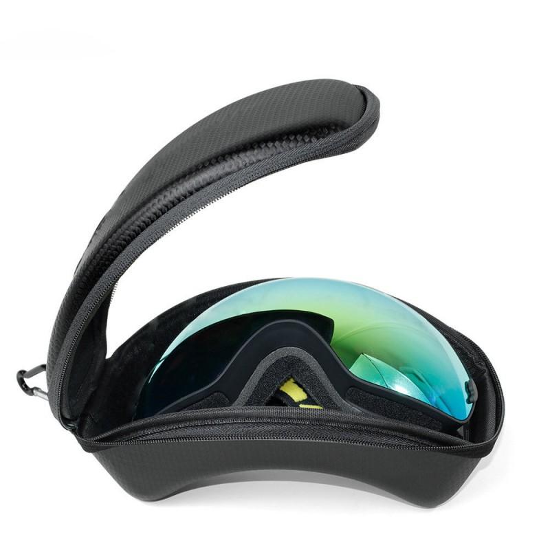 Durable Ski Goggle Case Adults Kids - Black Portable Dustproof Storage Box With Hook Strap