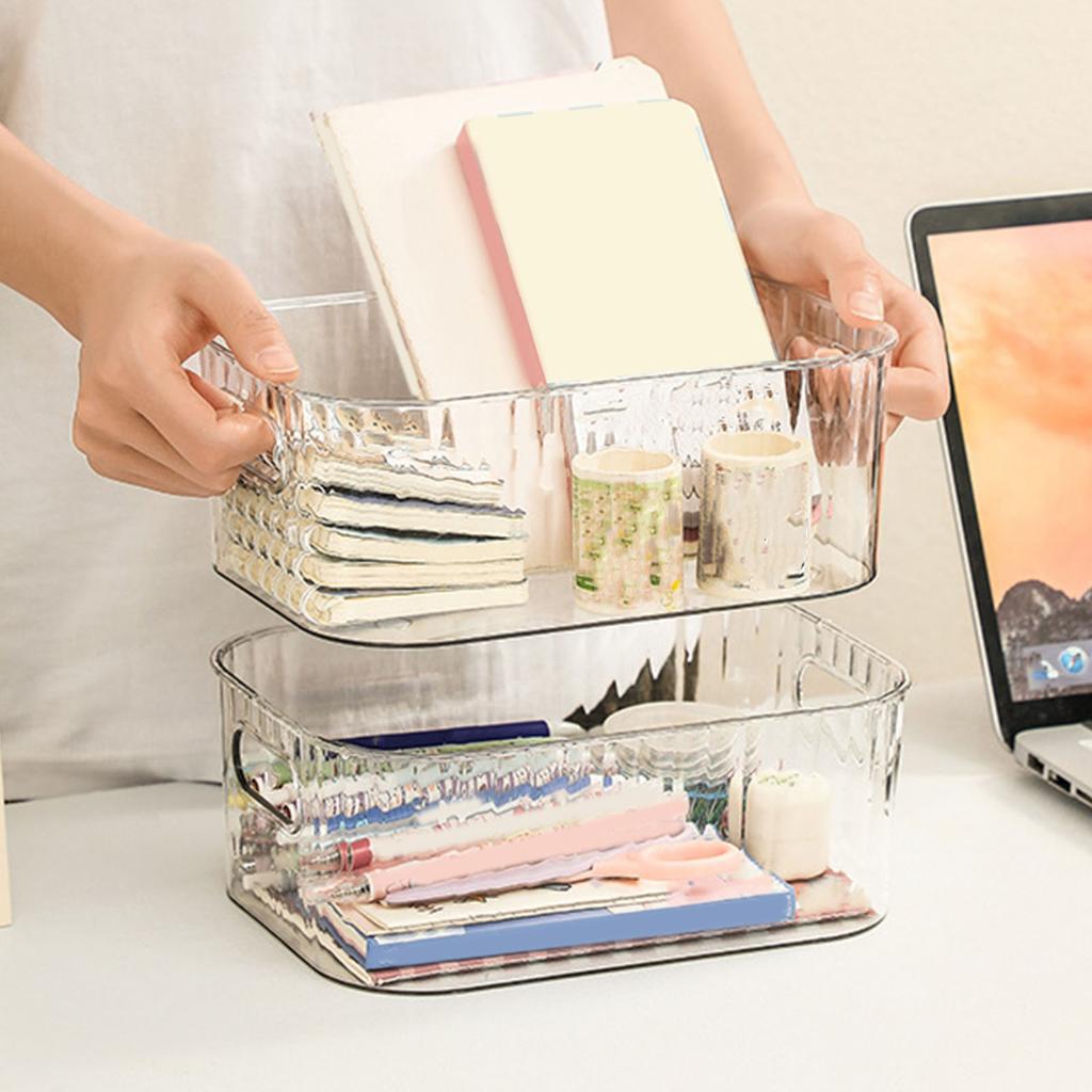 Desk Cosmetic Makeup Bathroom Vanity Storage Box Great for Cosmetics Skincare Lipsticks Nail Care