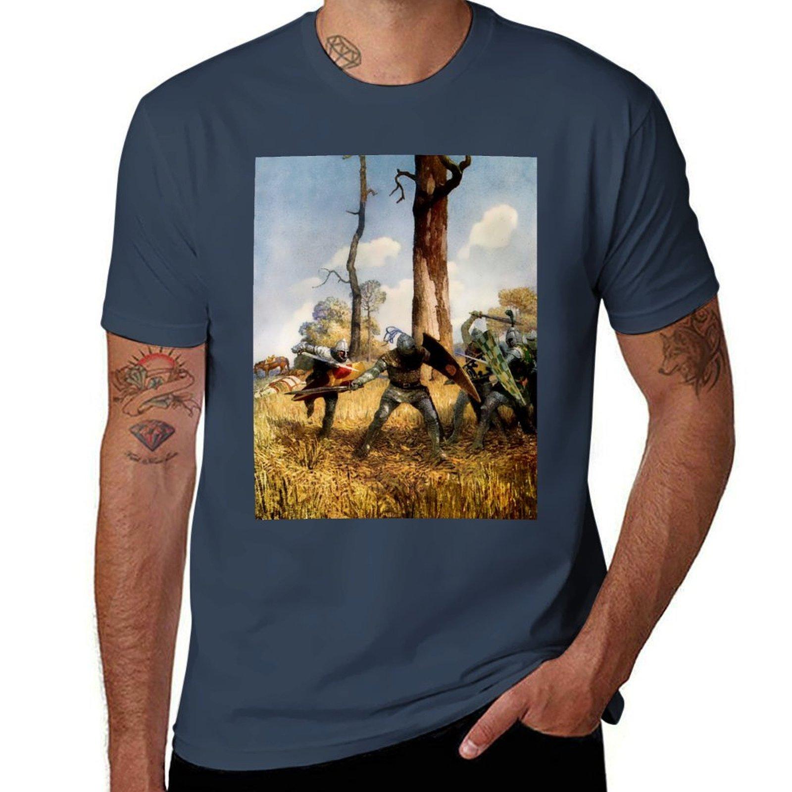 They Fought on Foot by NC Wyeth TShirt Utility Casual Work TShirt S