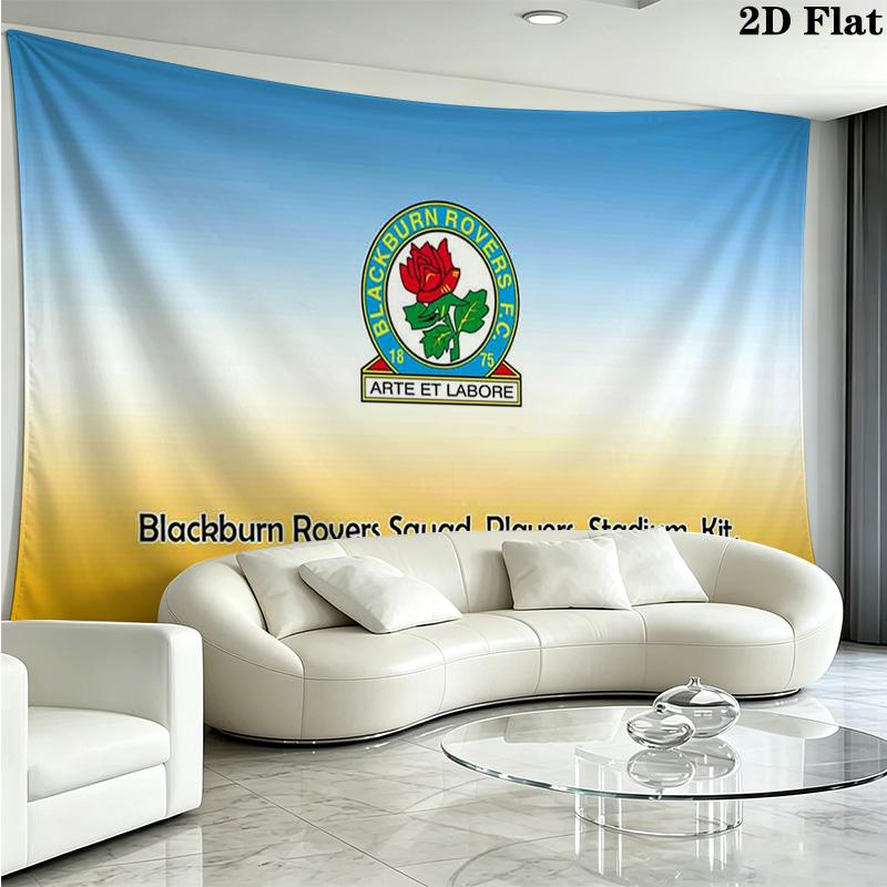 Arazzo da Parete Blackburn Rovers Appeso Estetico alla Parete Coperta in Tessuto Stampato Arazzi Decorativi per Camera da Letto Soggiorno Decorazioni per la Casa