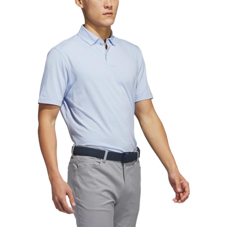 Adidas Pure Cotton Logo Embroidered Polo Shirt Men Tops Light-Pink Blue HS1109