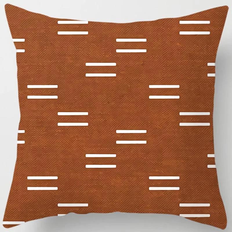 

Коричневая квадратная наволочка с геометрическим принтом, товары для дома, автомобильный диван, наволочка 40x40cm