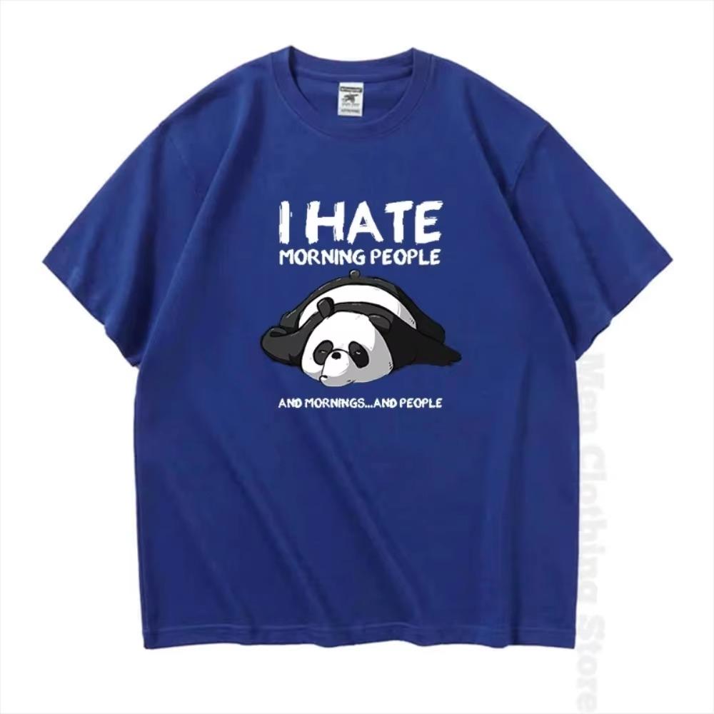 Lazy Panda I Hate Morning People Men Women Short Sleeve T-Shirt Fashion Clothes Street Hip Hop Tops Tshirts Unisex Oversized Tee