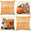 New Autumn Harvest Cushion Cover Cartoon Pumpkin Gnome Cushion Cover Digital Printing Home Decoration Cushion