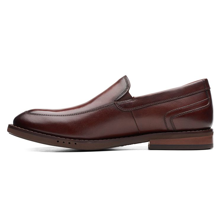 Clarks Unstructured Series Leather Lightweight Breathable Slip-On Casual Loafers Men Loafers Brown 261690208
