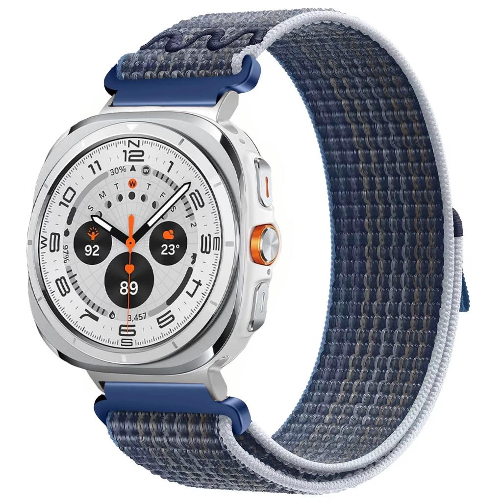 Geborduurd Nylon Bandje voor Samsung Galaxy Watch Ultra 47mm Armband Polsband Sport Ademend Riempje Galaxy Watch 8 Ultra 2026