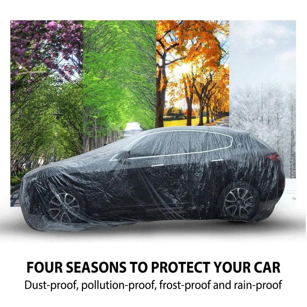 Disposable Transparent Car Clothing Cover Dustproof Rainproof Transparent Paint Dustproof Plastic PE Film Rainproof Car Cover