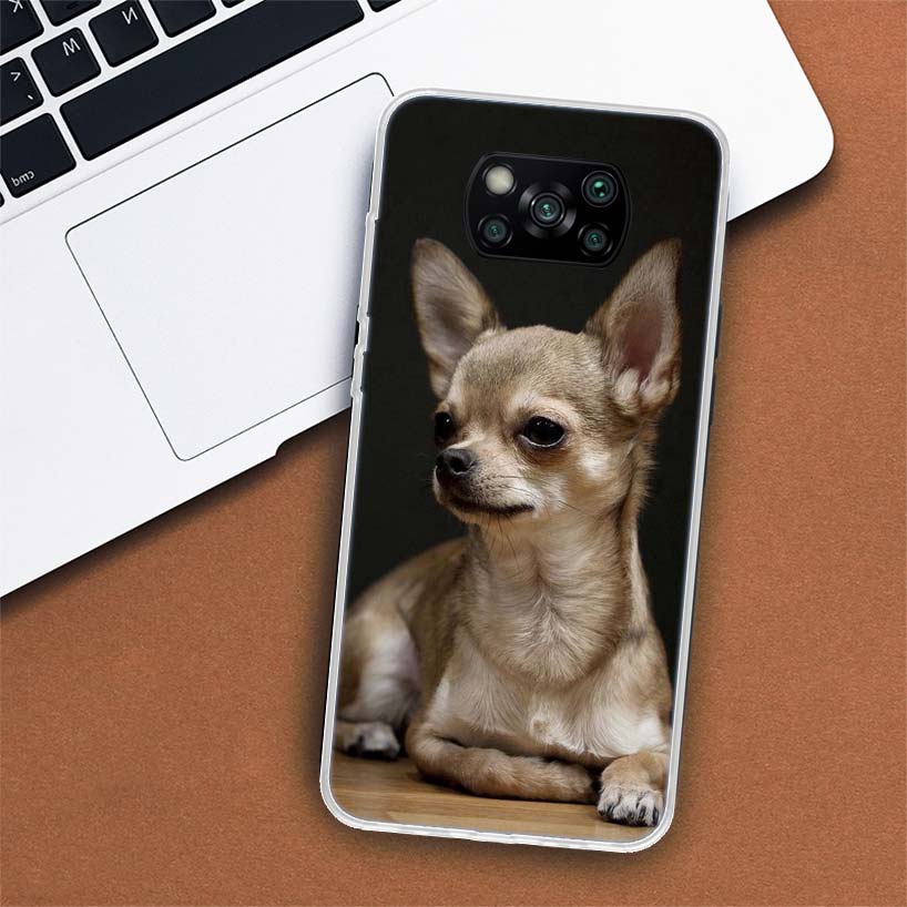 Pouzdro na telefon pro štěně čivavy, psíky v šálku, pro Xiaomi Mi 11 Lite 11i 12X 12 9 8 11T 10T 9T Pro 10 5X 6X Ultra 5G Kryt Coque Capa