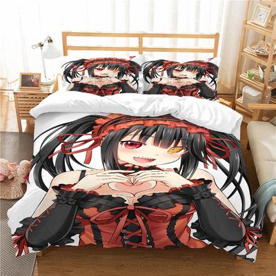 Tokisaki Kurumi Bettwäsche Zwei Drei Teile Anime Digitaldruck Polyester